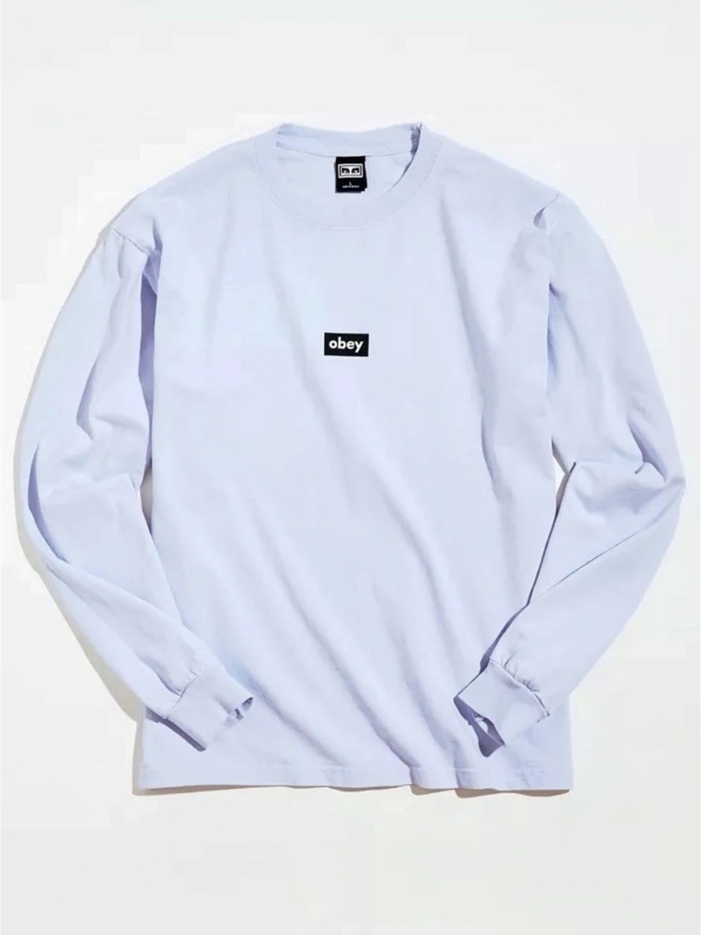 Obey Black Box Logo Long Sleeve 100% Cotton Tee Grey EUC Men’s Size - S